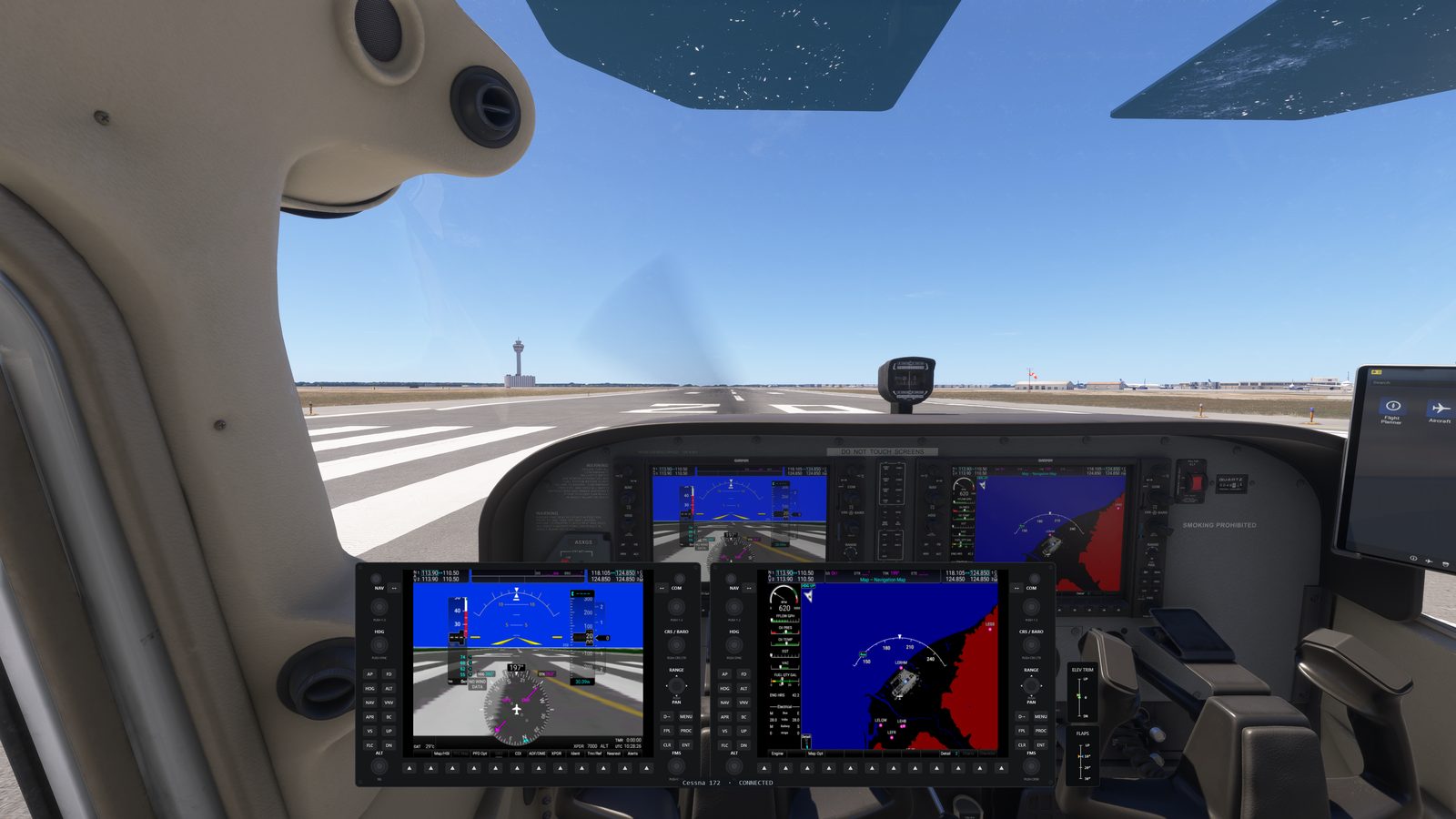 PanelSight overlay over the Cessna 172 Skyhawk in MSFS 2024