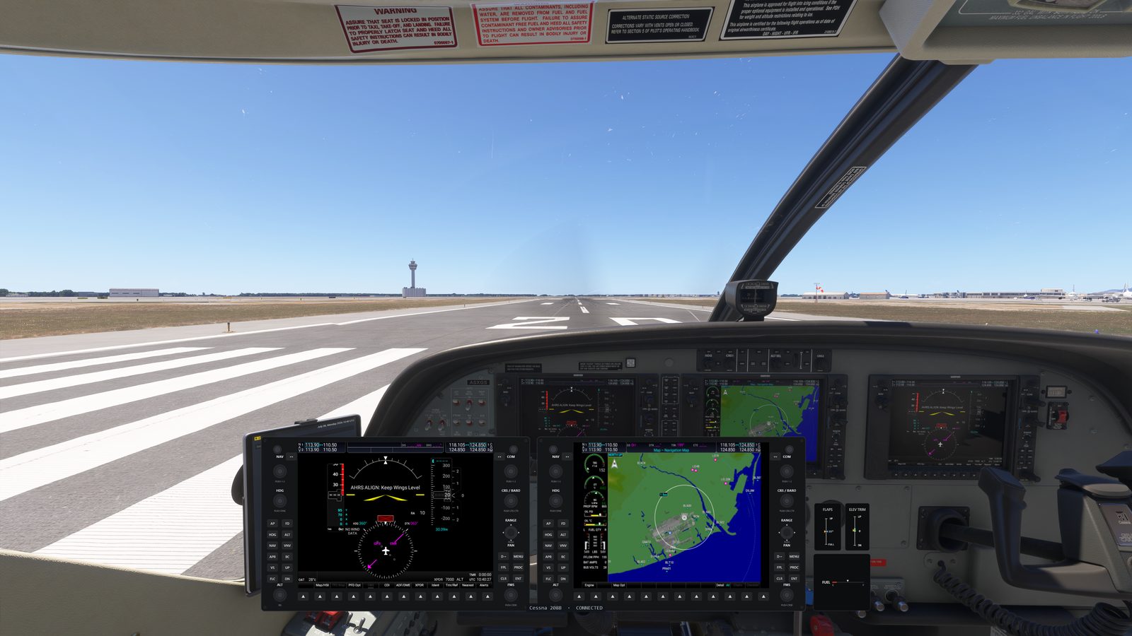 PanelSight overlay over the Cessna 208B Grand Caravan EX in MSFS 2024