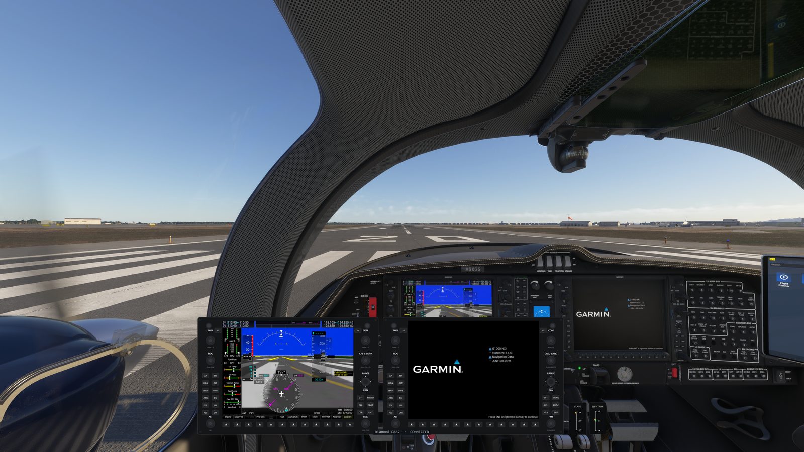 Garmin G1000 glass mounted in the Diamond DA62
