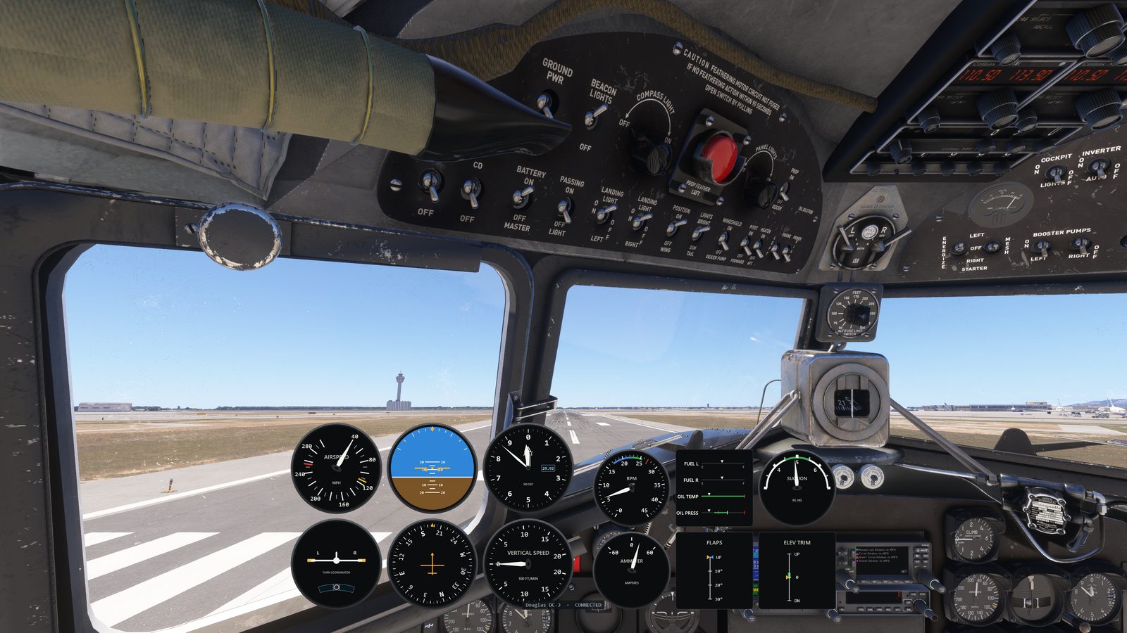 PanelSight overlay over the Douglas DC-3 in MSFS 2024