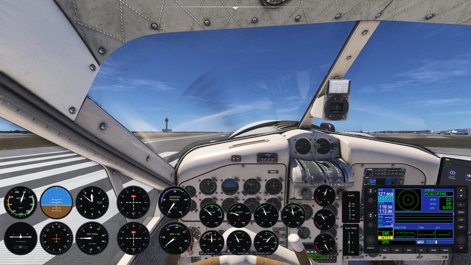 PanelSight overlay over the De Havilland DHC-2 Beaver in MSFS 2024