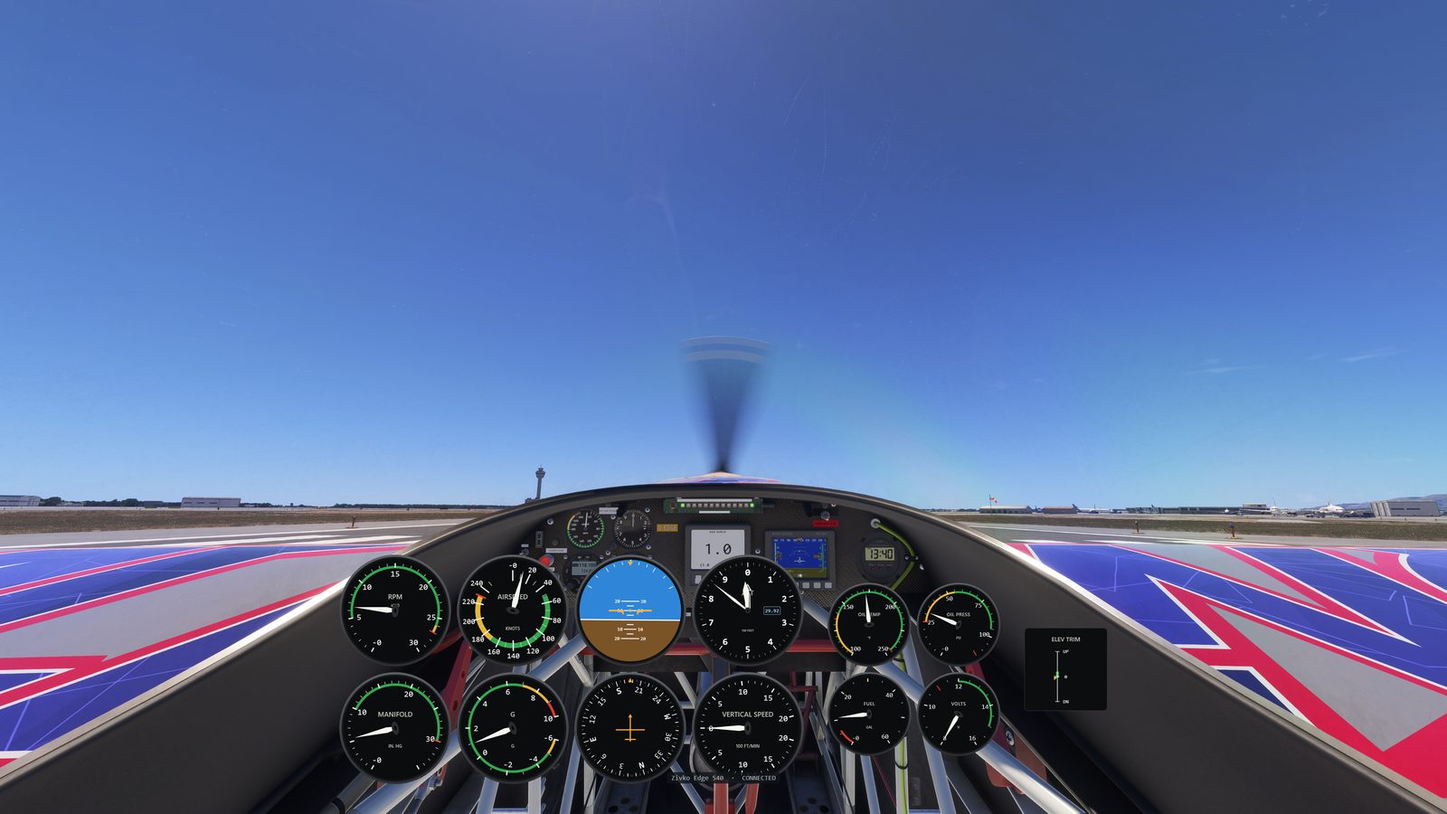 PanelSight overlay over the Zivko Edge 540 in MSFS 2024