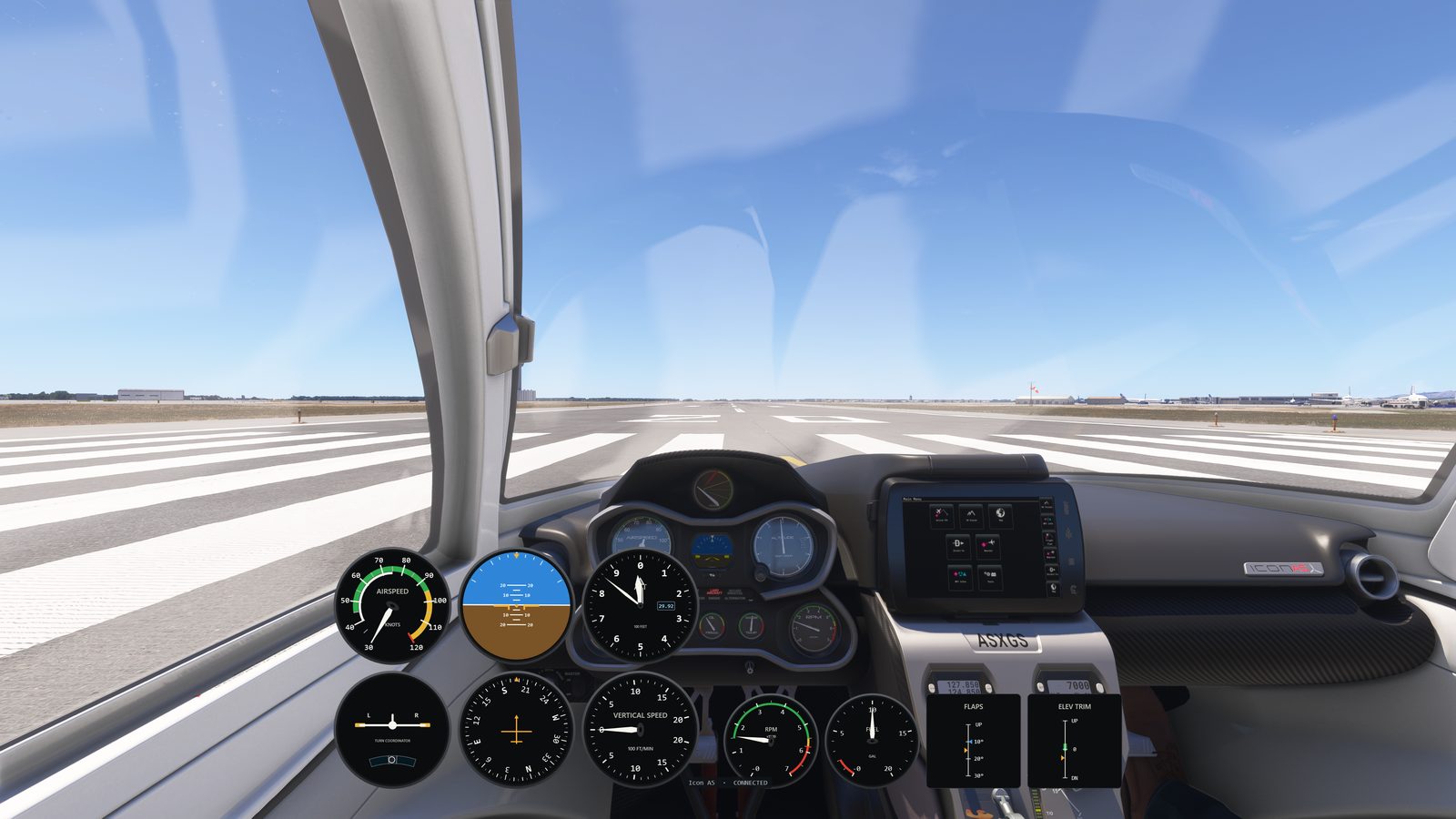 PanelSight overlay over the Icon A5 in MSFS 2024