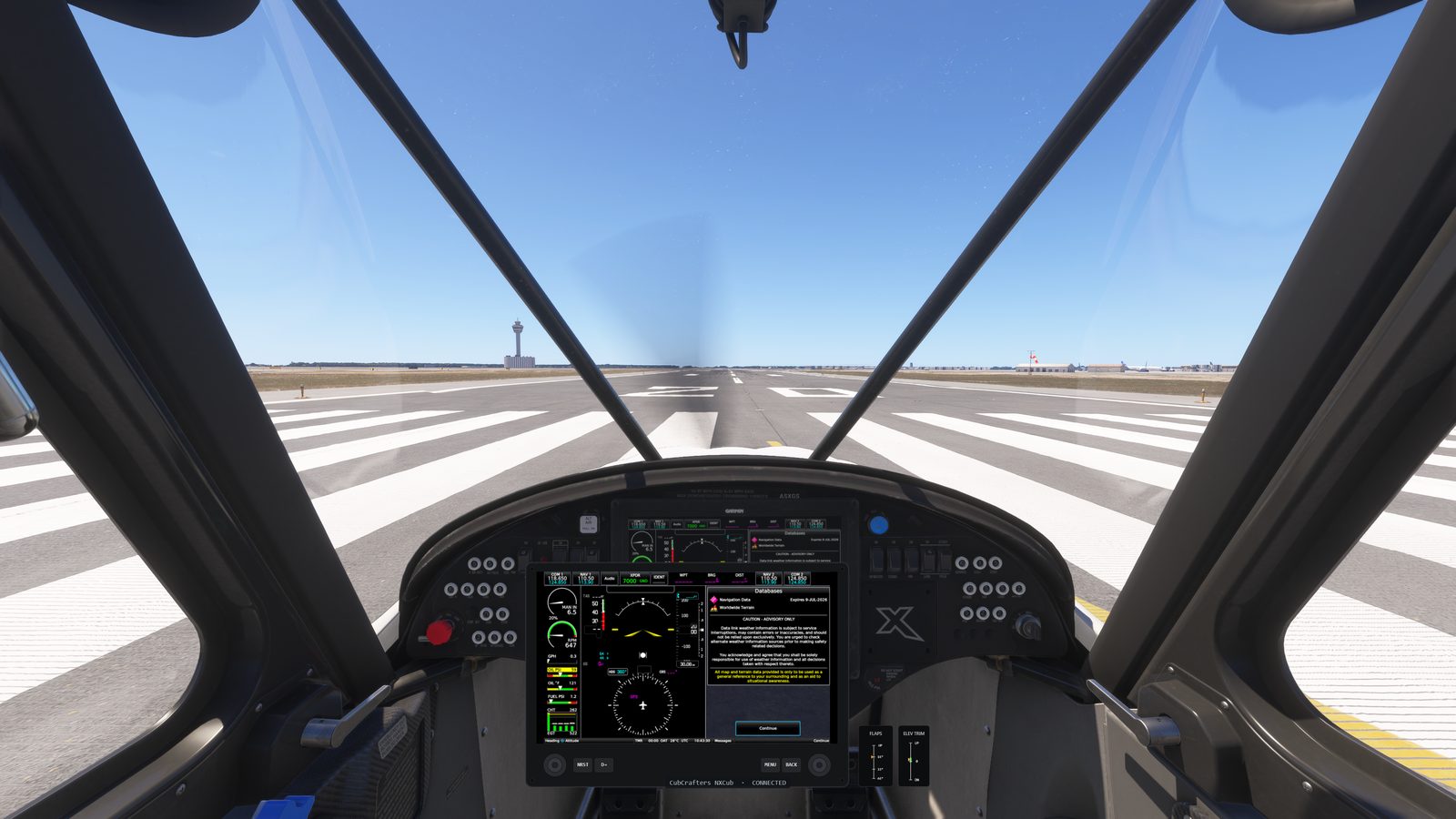 PanelSight overlay over the CubCrafters NXCub in MSFS 2024