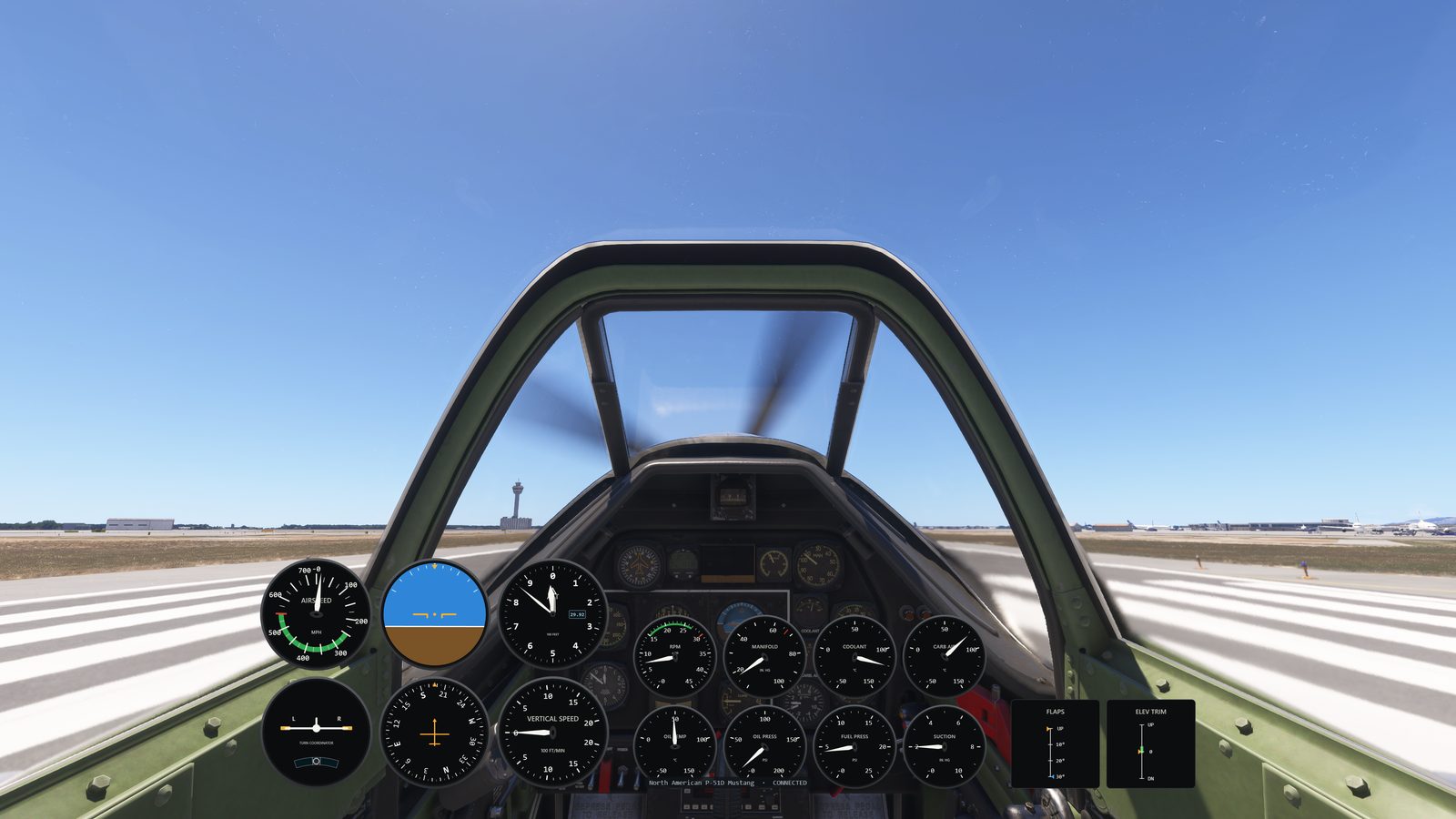 PanelSight overlay over the North American P-51D Mustang in MSFS 2024