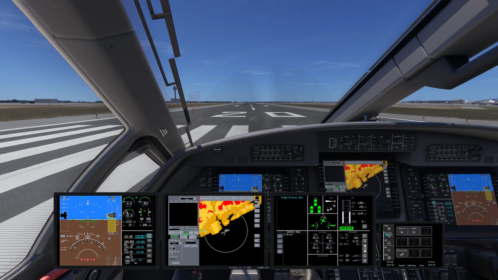 PanelSight overlay over the Pilatus PC-12 NGX in MSFS 2024