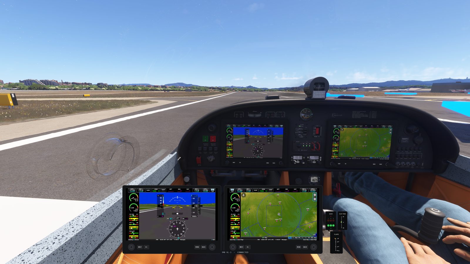 Dual Garmin G3X Touch over the leather panel of the JMB VL-3